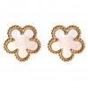 Boucles d'oreilles Trèfle en acier doré 304L et Nacre