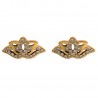 Boucles d'oreilles Fleur de lotus en acier doré 304L et Cristal