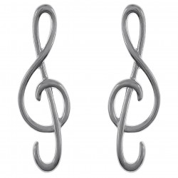Boucles d'oreilles Clé de Sol en Argent 925°°°
