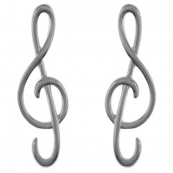 Boucles d'oreilles Clé de Sol en Argent 925°°°