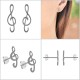 Boucles d'oreilles Clé de Sol en Argent 925°°°